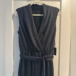 Simply Vera Vera Wang Black Shimmer Strapless Wrap Dress